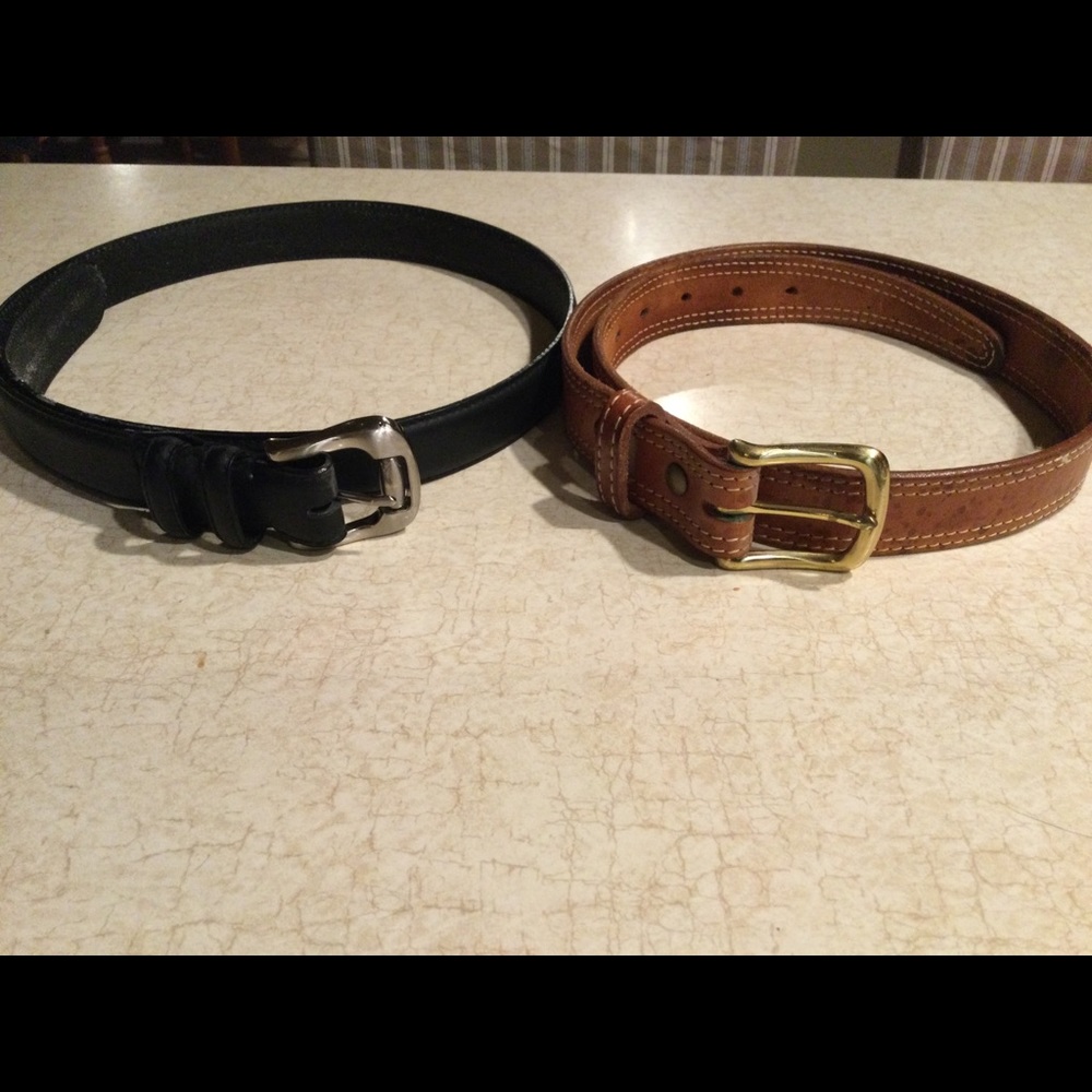 2 - Leather Belts Black and Brown